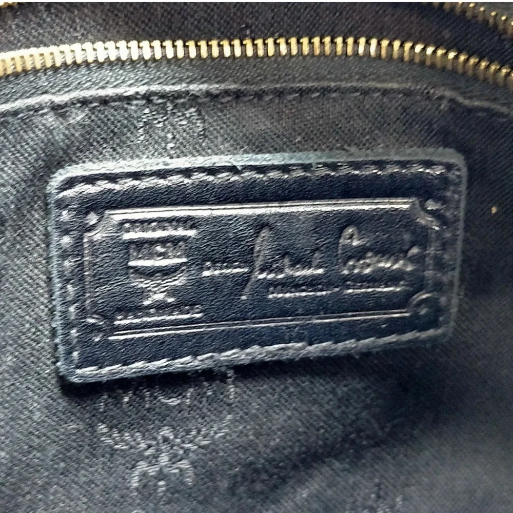 MCM Black Satchel with Gold Accents lock and key included authentic
